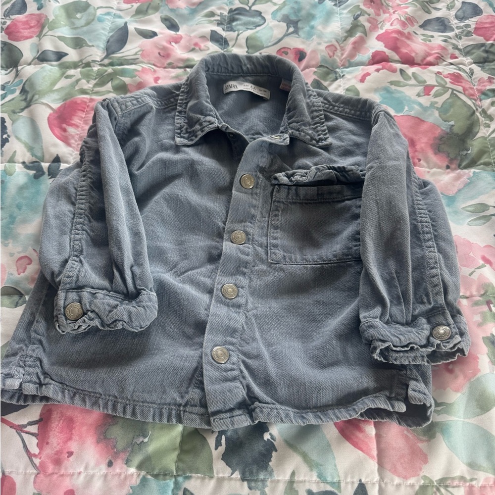 Zara Baby Denim Jacket Lightweight Snap Front Size 2–3 Years
